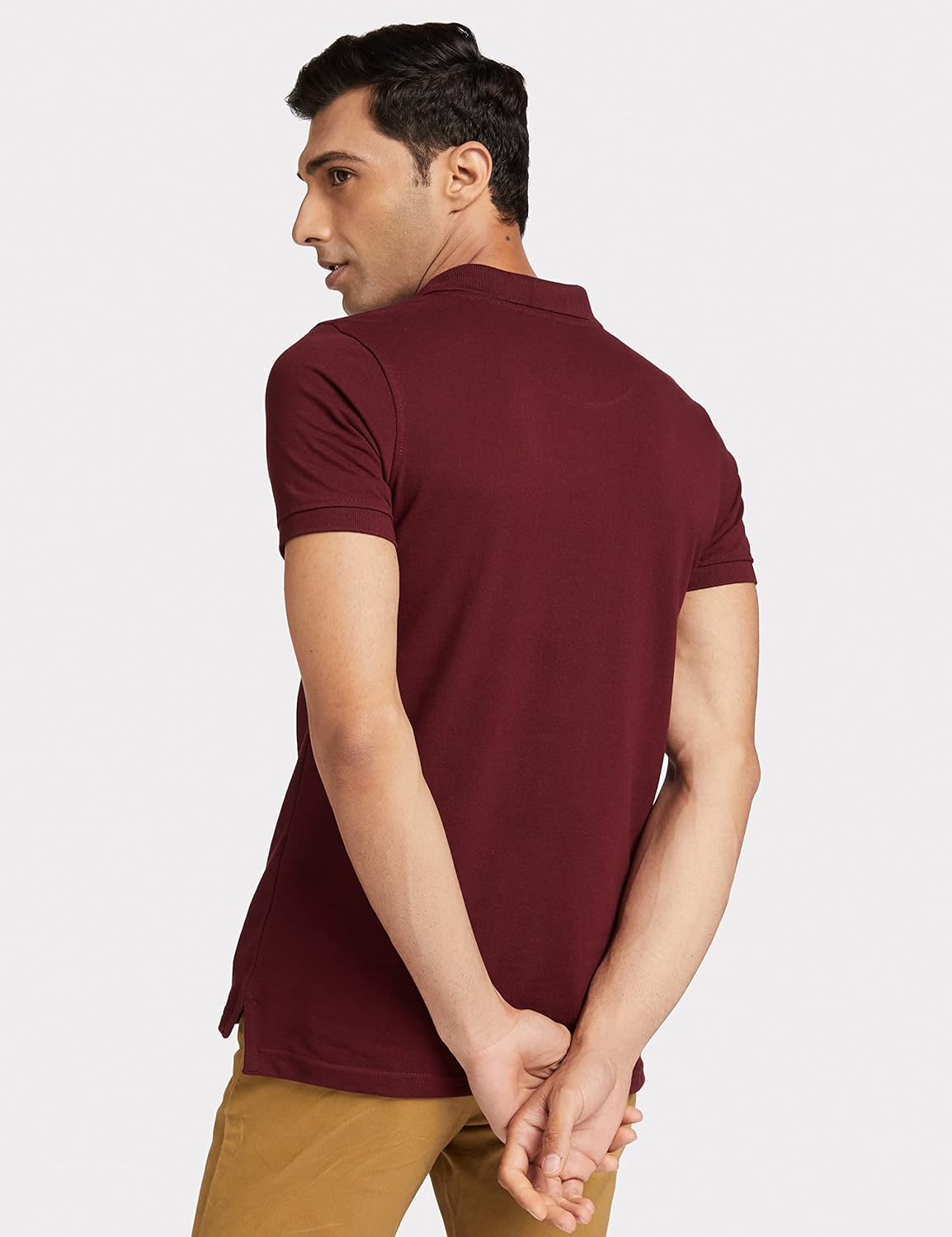 Knite Wolf Men’s Solid Maroon Polo T-Shirt – Premium Casual Fit