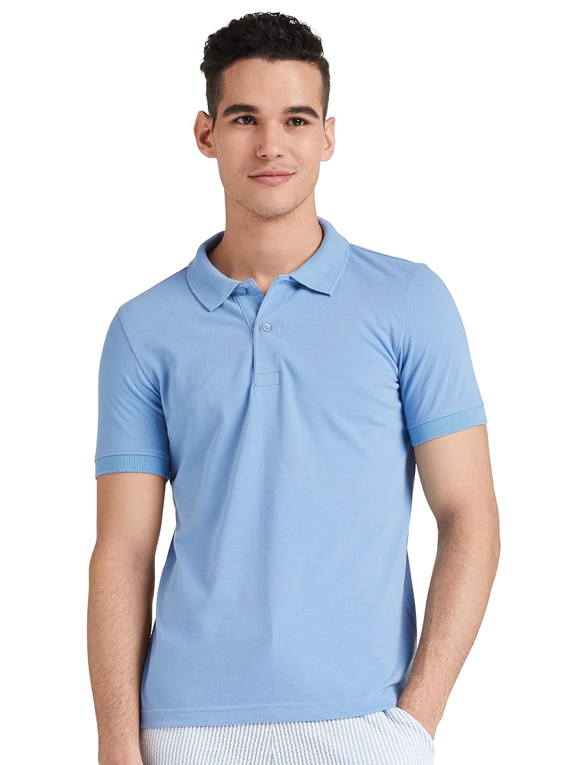 Knite Wolf Men’s Solid Skyblue Polo T-Shirt – Premium Casual Fit