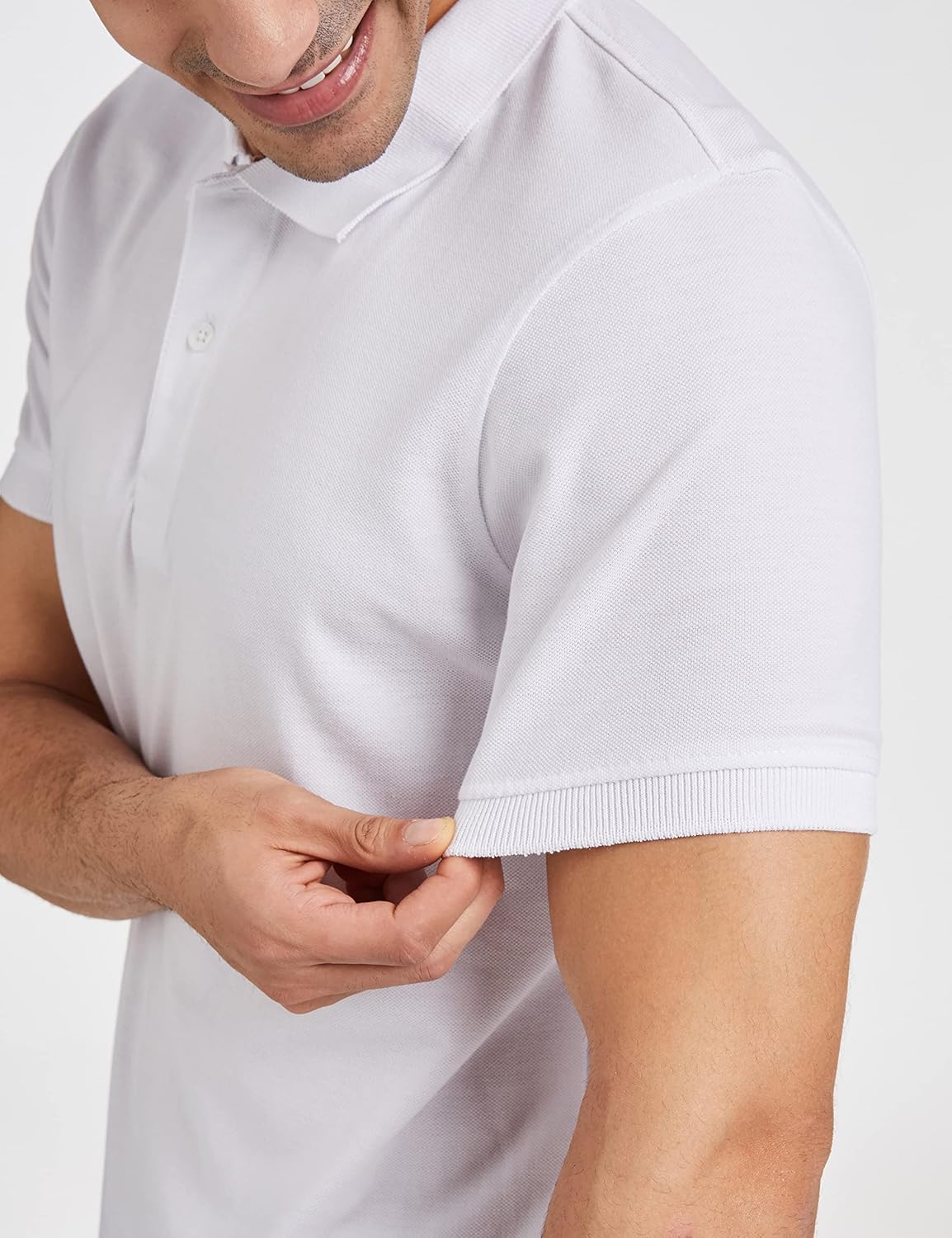 Knite Wolf Men’s Solid White Polo T-Shirt – Premium Casual Fit