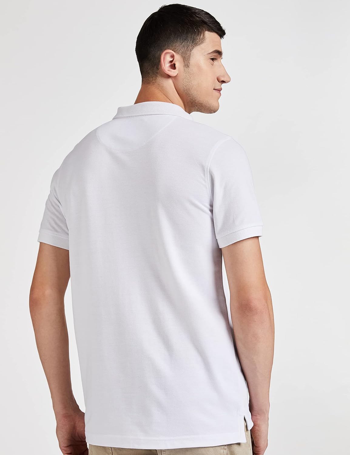 Knite Wolf Men’s Solid White Polo T-Shirt – Premium Casual Fit