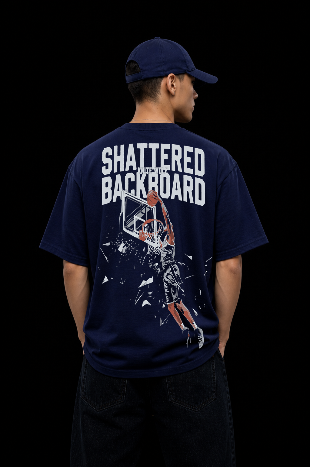Men's Oversized Graphic T-Shirt Blue