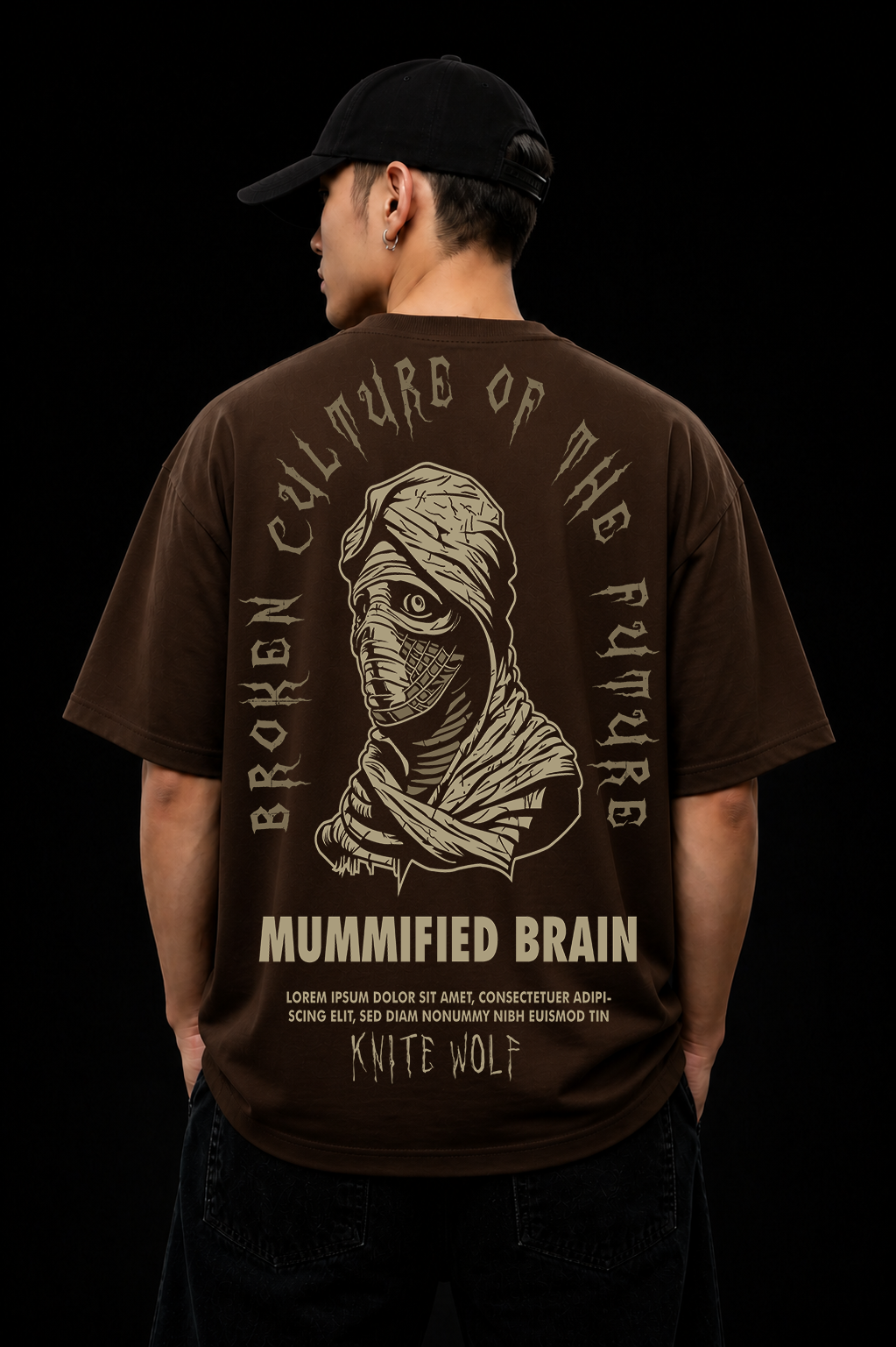 Men's Oversized Graphic T-Shirt Brown