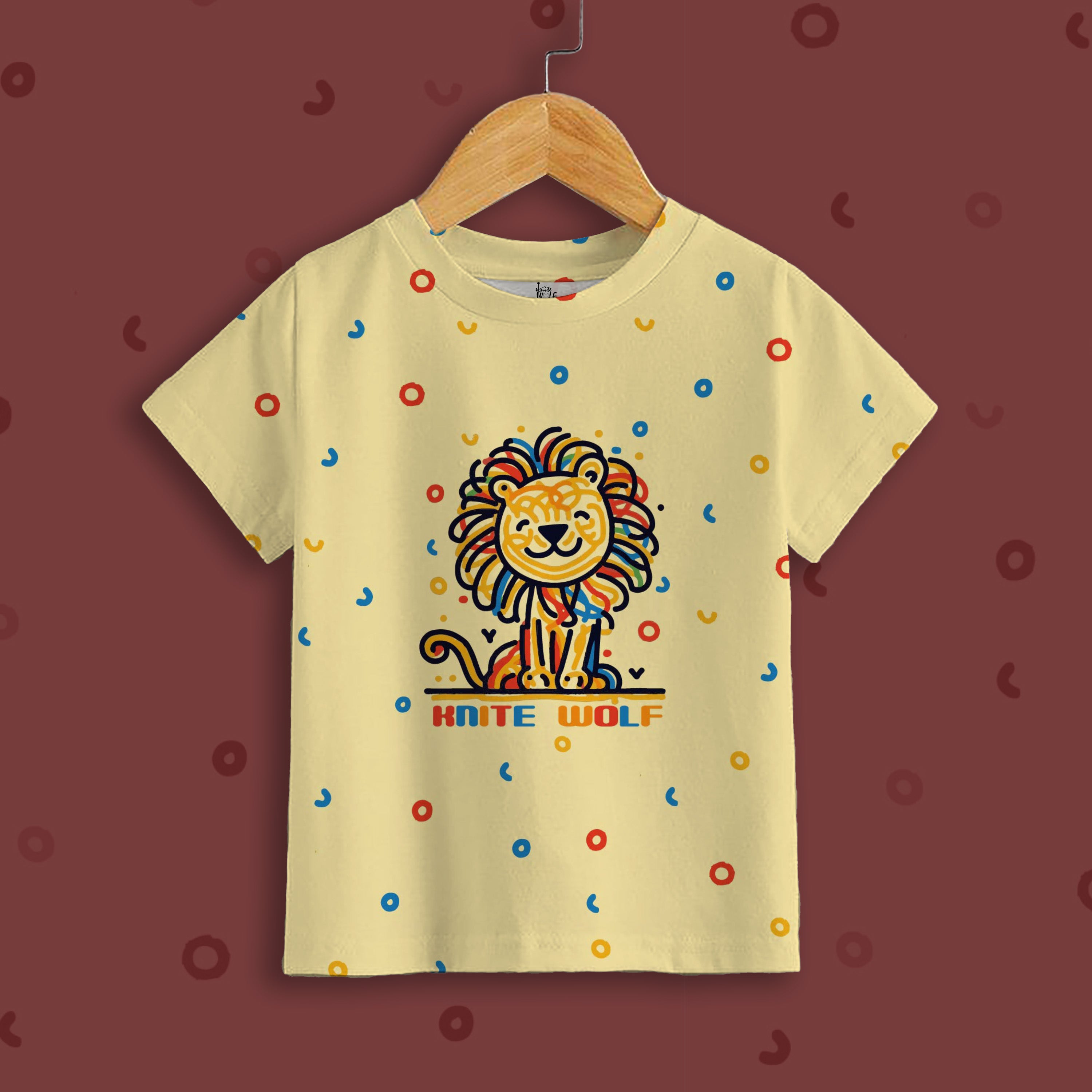 Kids' Printed T-Shirt – Colourfull lion Print