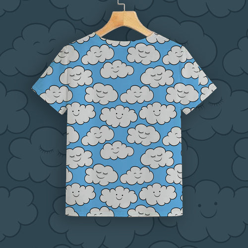 Kids' Printed T-Shirt – Cute Clouds