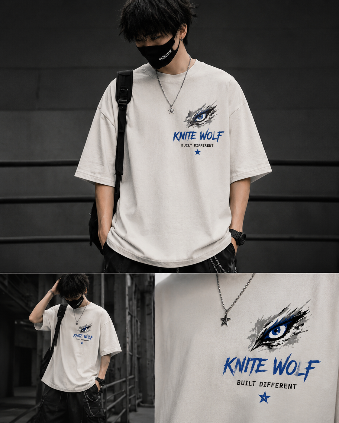 Knite Wolf Oversized Graphic T-Shirt