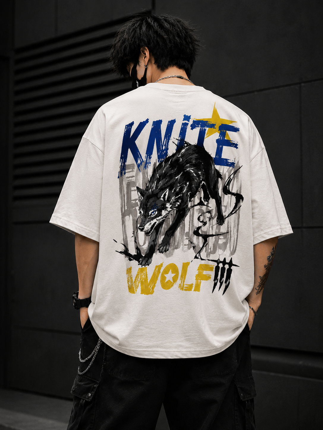 Knite Wolf Oversized Graphic T-Shirt