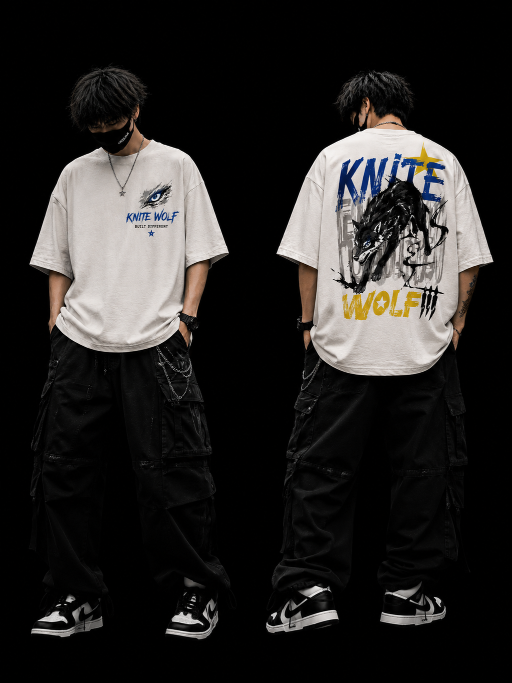 Knite Wolf Oversized Graphic T-Shirt