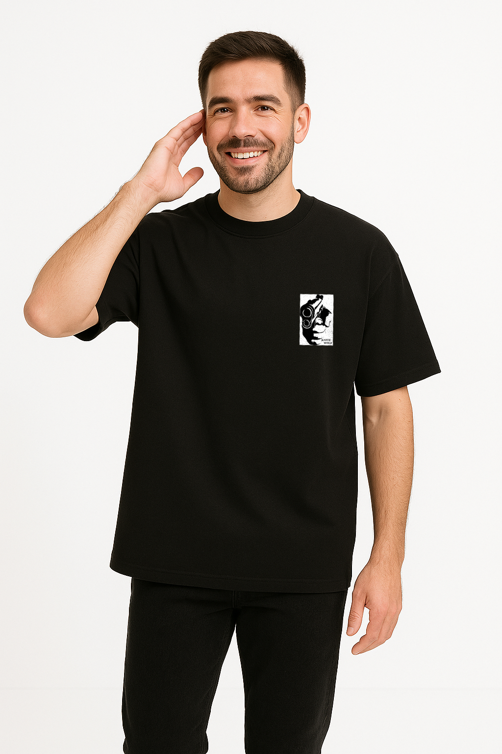Gun Man oversize t-shirt | Knite Wolf
