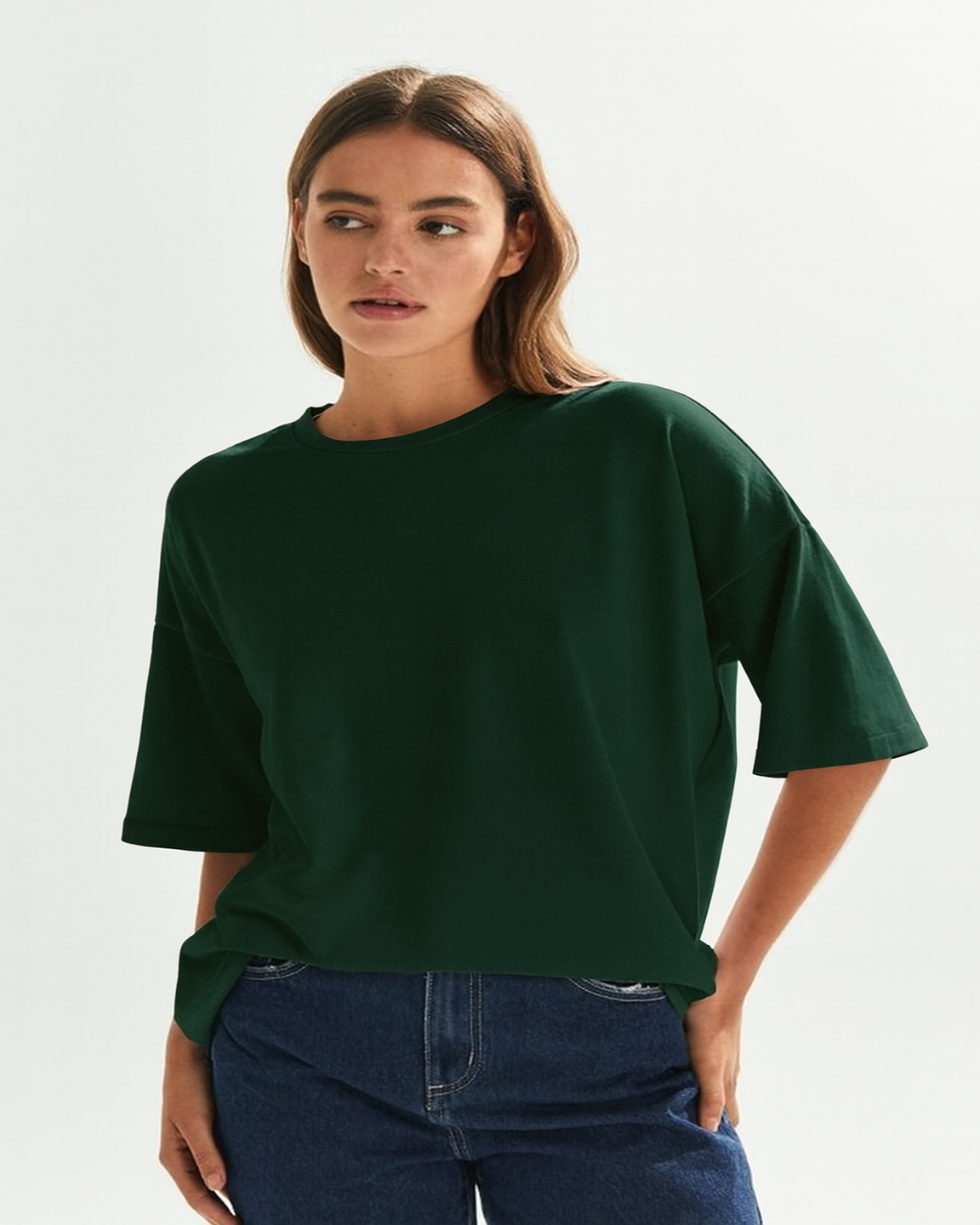 Minimal Casual Everyday Green Oversize Tee | Knite Wolf