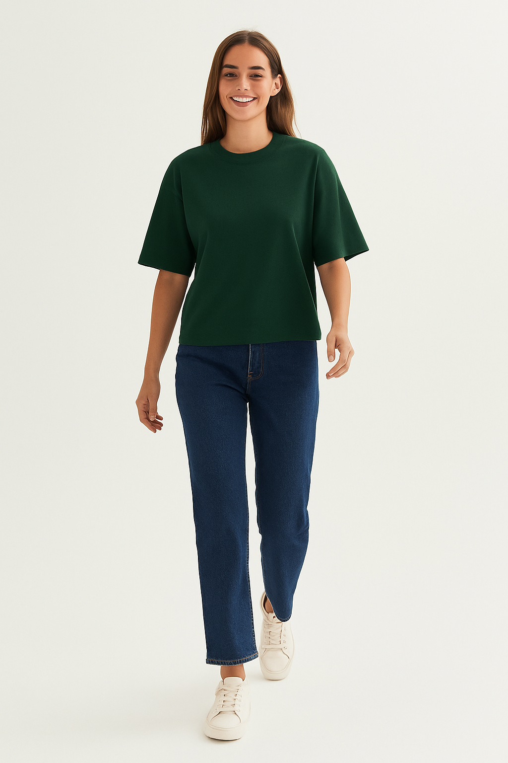 Minimal Casual Everyday Green Oversize Tee | Knite Wolf