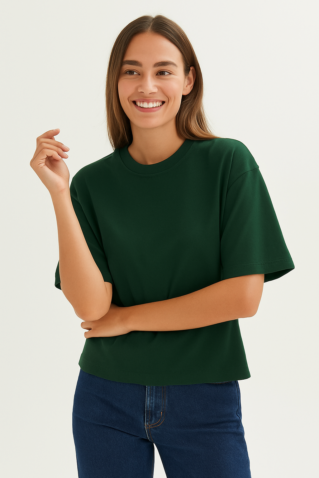Minimal Casual Everyday Green Oversize Tee | Knite Wolf