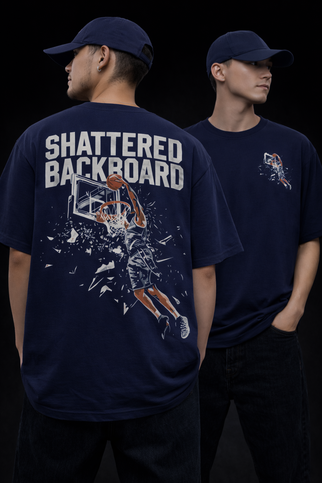 Men's Oversized Graphic T-Shirt Blue