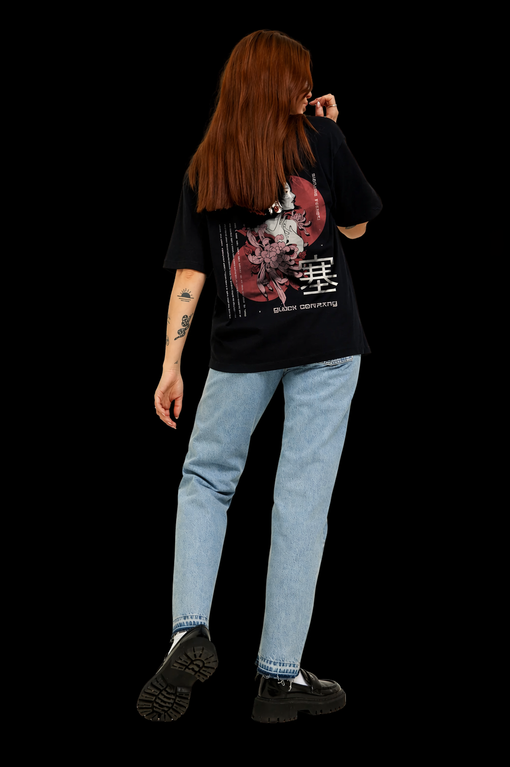 Blood Moon Anime Women Oversized T-shirt | Knite Wolf