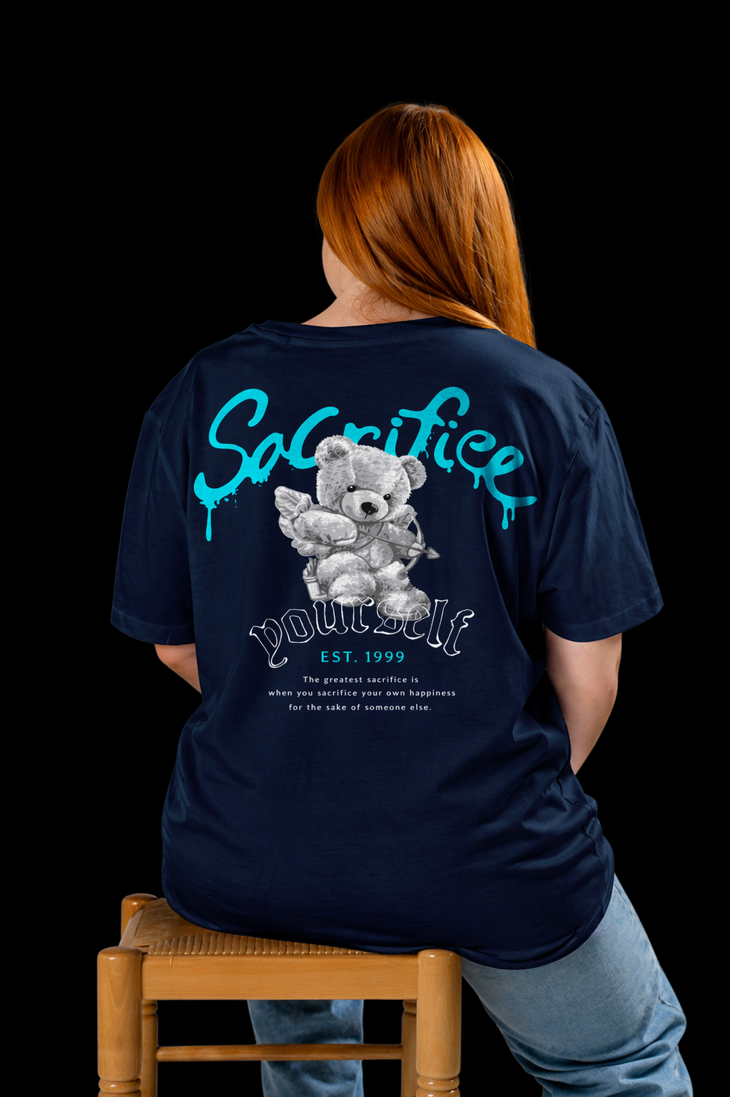 Sacrifice Yourself Women Oversized T-shirt | Knite Wolf