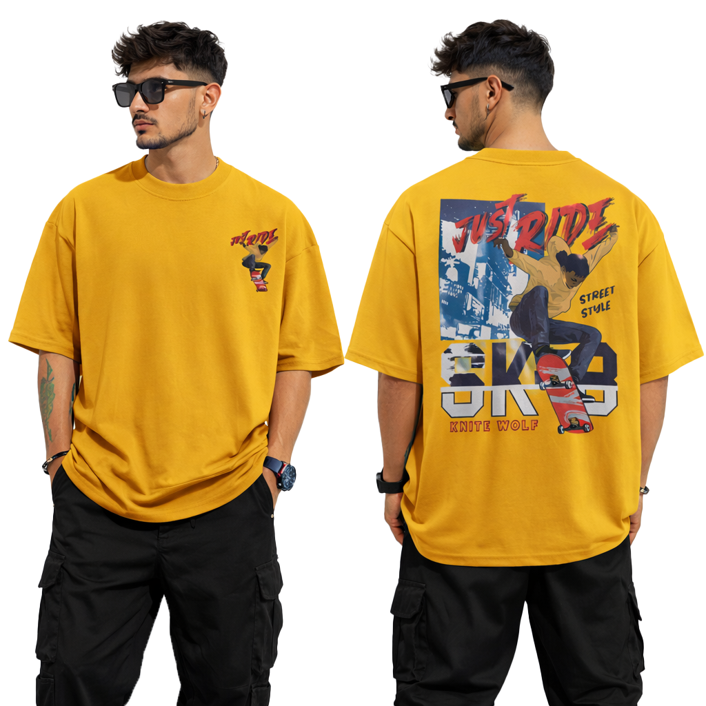 Men's Oversized Graphic T-Shirt Yellow