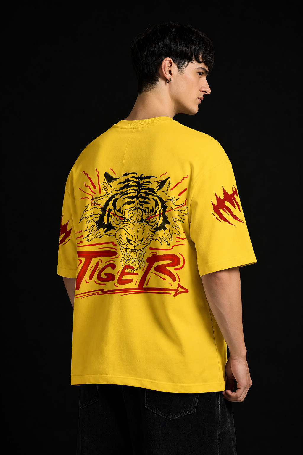 Tiger Streetwear Back Print Tee | Knite Wolf