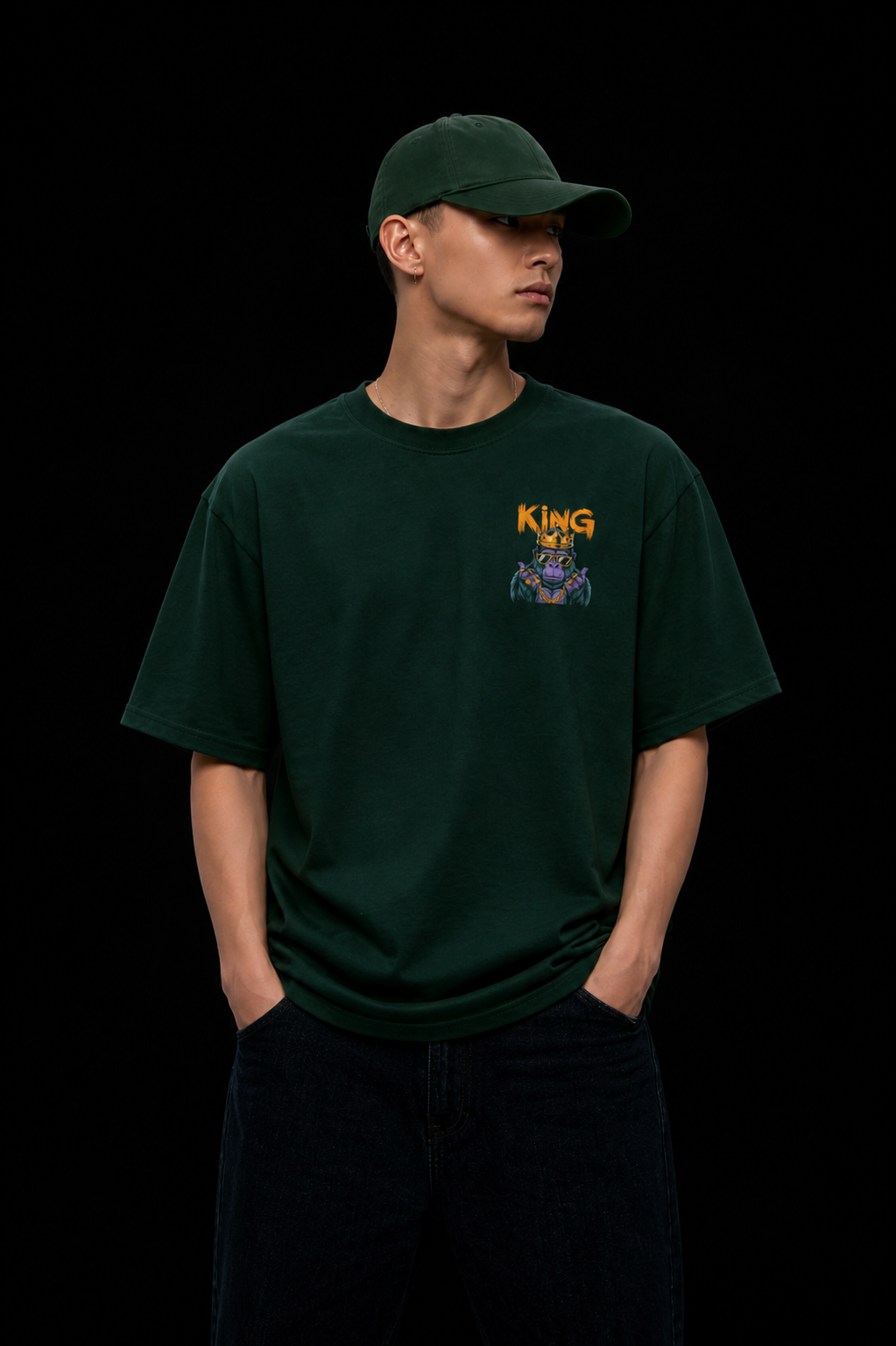 Men's Oversized Graphic T-Shirt Green