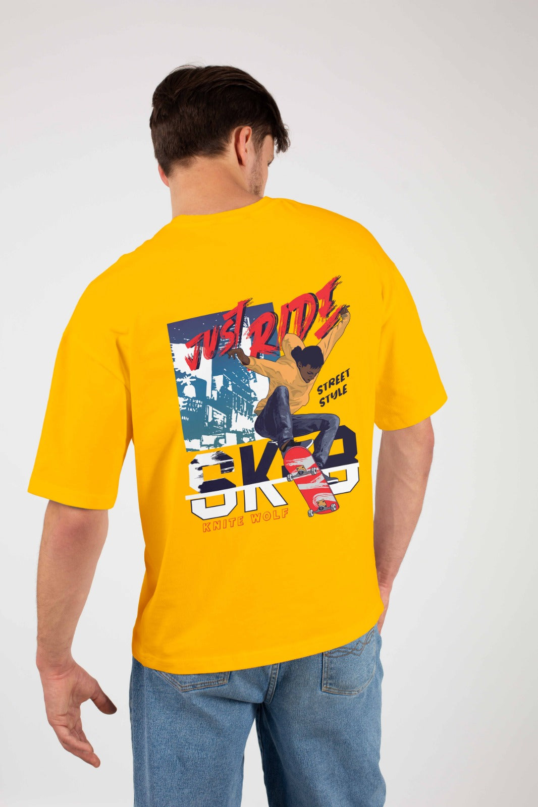 Men's Oversized Graphic T-Shirt Yellow