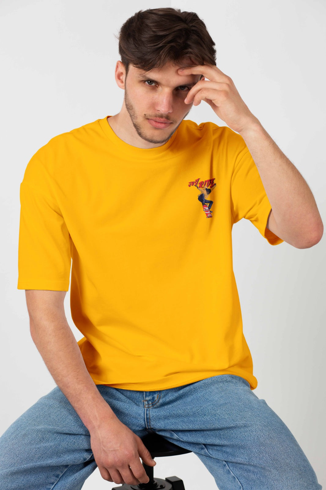 Men's Oversized Graphic T-Shirt Yellow