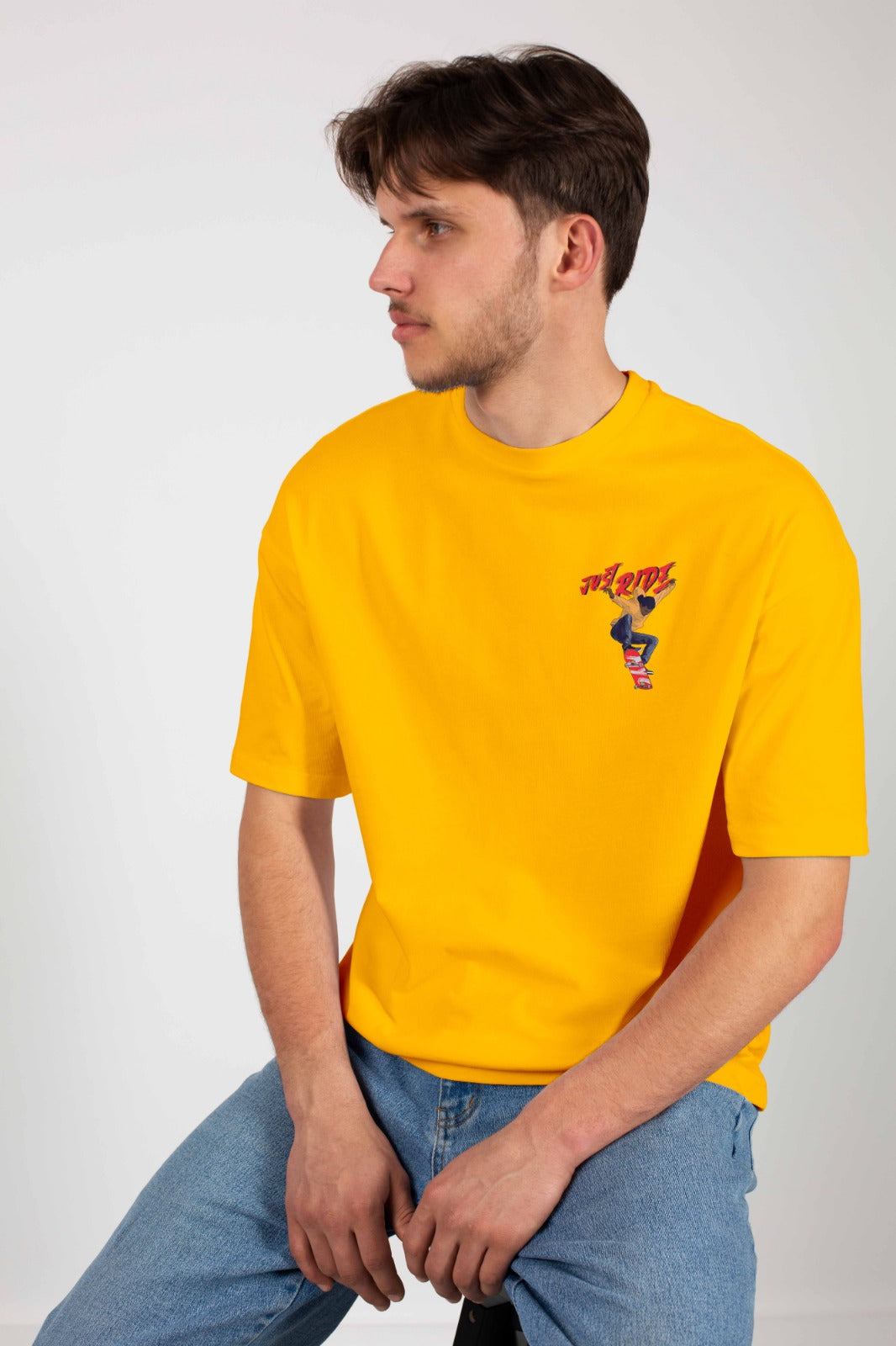 Men's Oversized Graphic T-Shirt Yellow