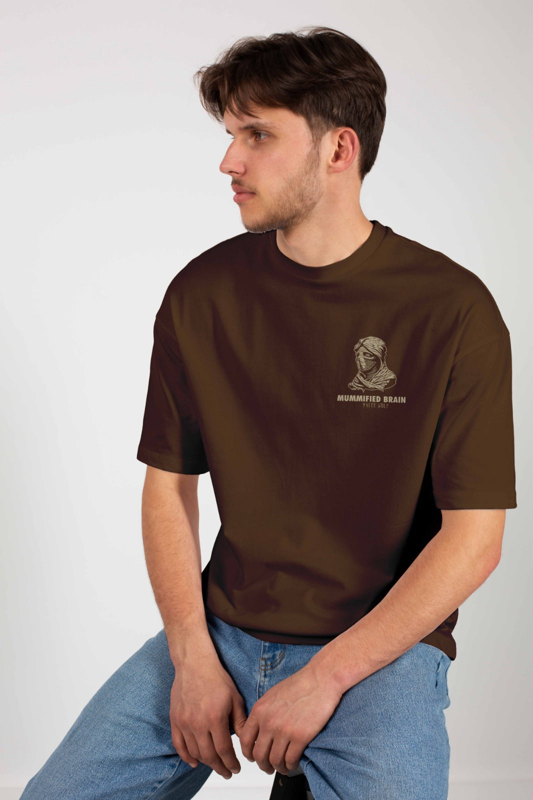 Men's Oversized Graphic T-Shirt Brown