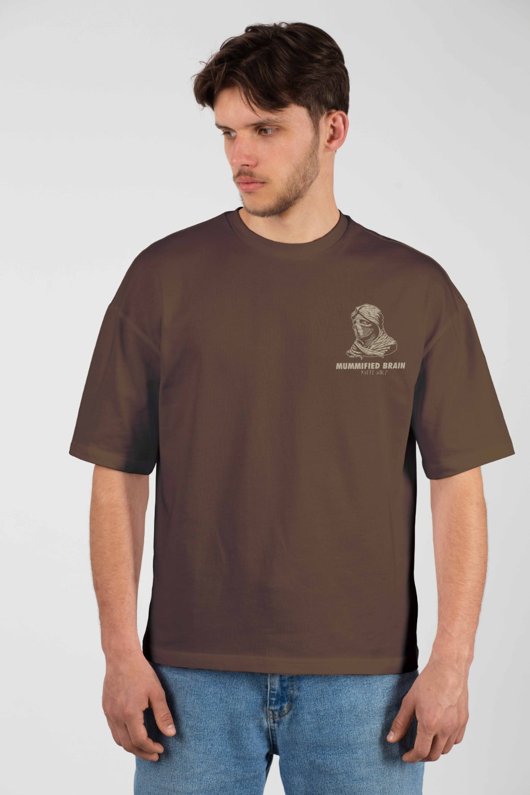 Men's Oversized Graphic T-Shirt Brown