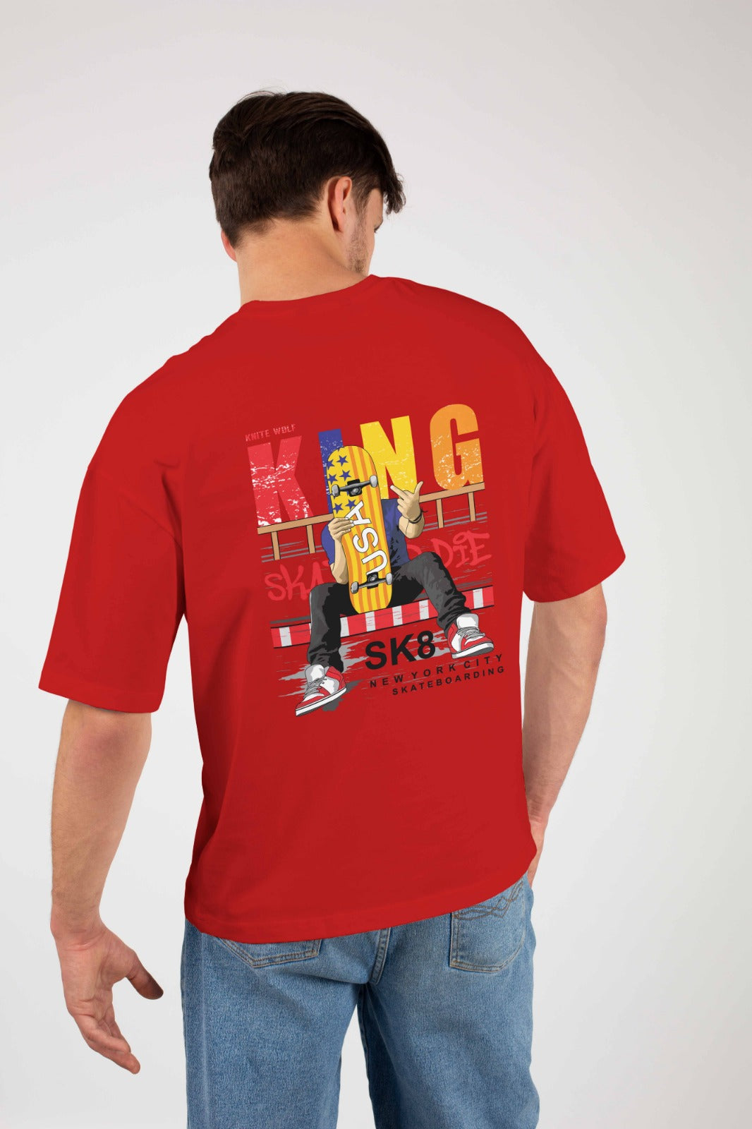 Men's Oversized Graphic T-Shirt Red