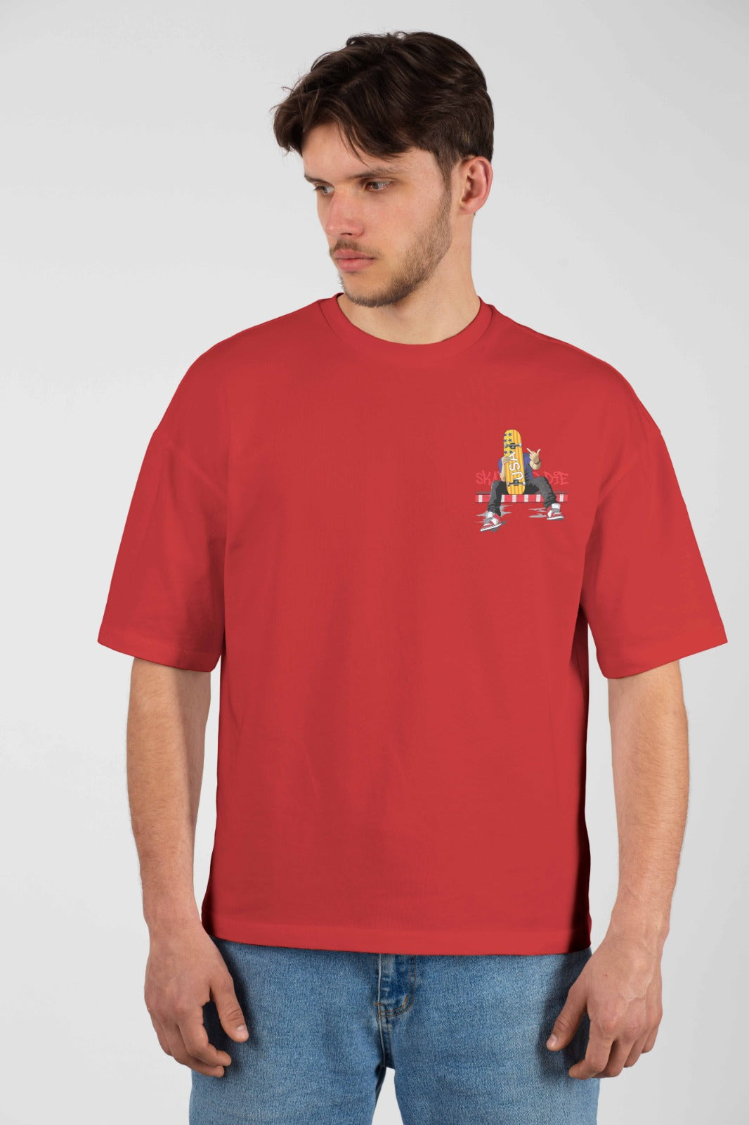 Men's Oversized Graphic T-Shirt Red