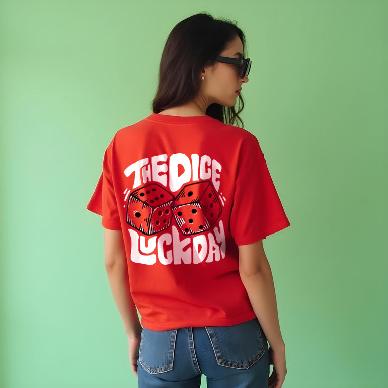Lucky Dice Women Oversized T-shirt | Knite Wolf