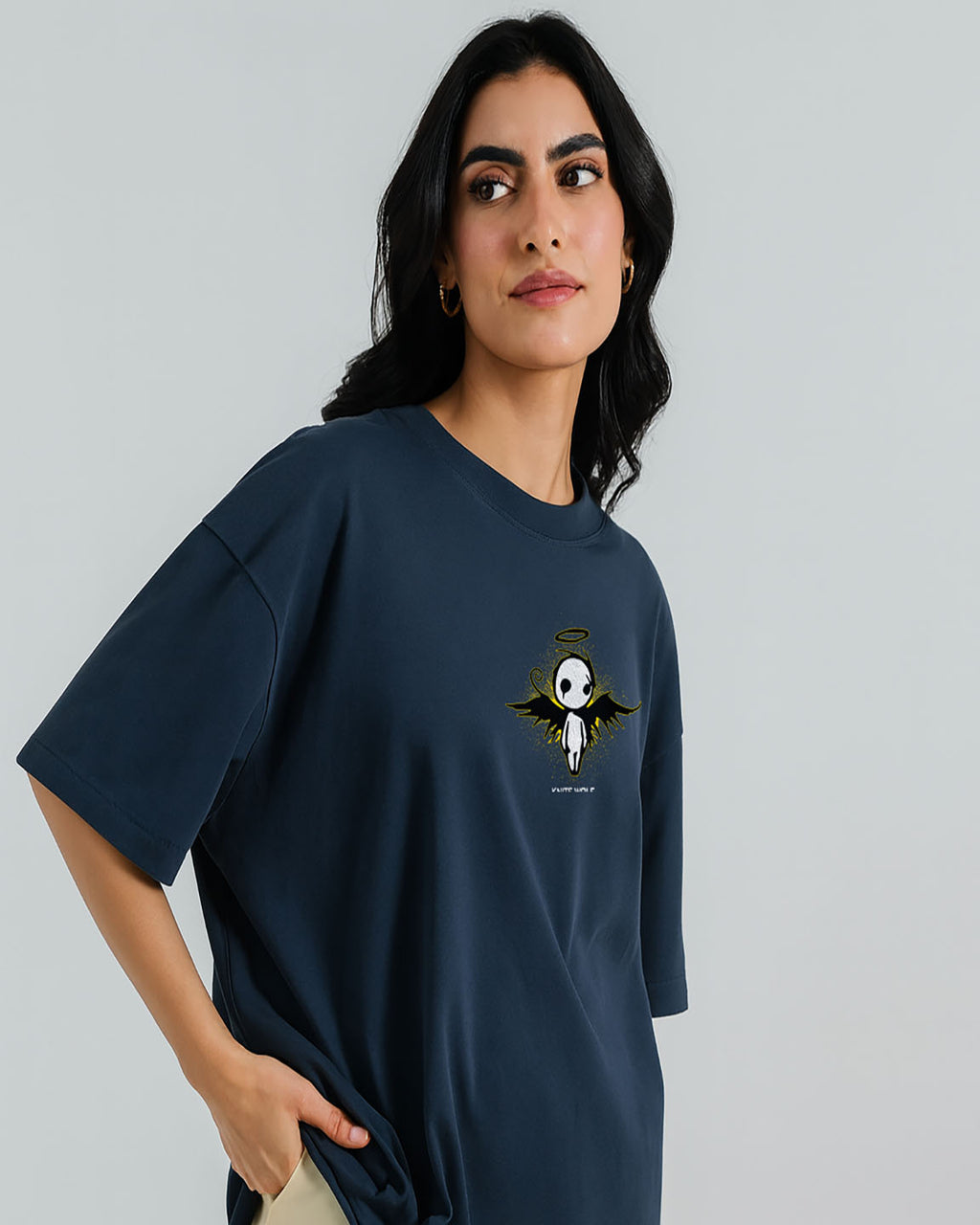 Dark Angel Streetwear Women Oversized T-shirt | Knite Wolf