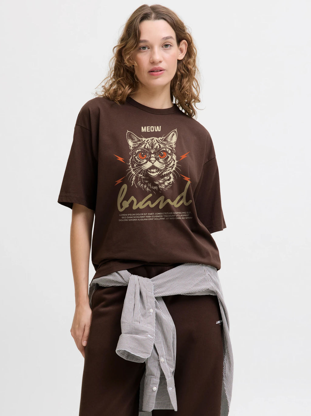 Crazy Meow Women Oversized T-shirt | Knite Wolf