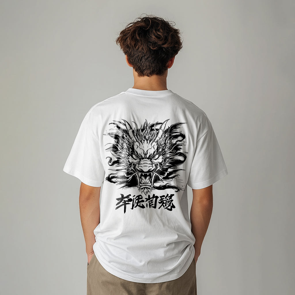 Dragon Streetwear Back Print Tee | Knite Wolf
