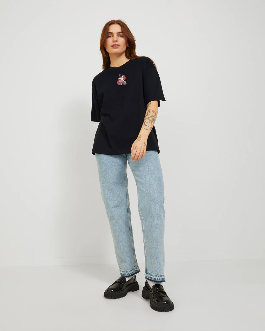 Blood Moon Anime Women Oversized T-shirt | Knite Wolf