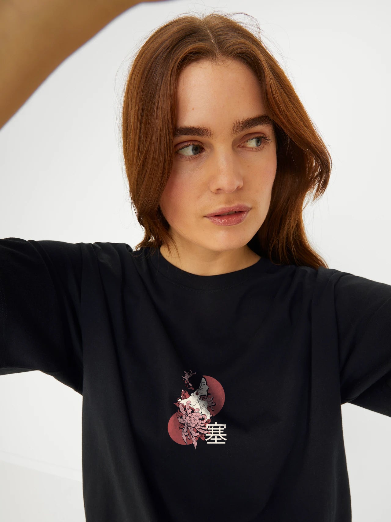 Knite Wolf women Oversize T-shirt Black Abstract Print