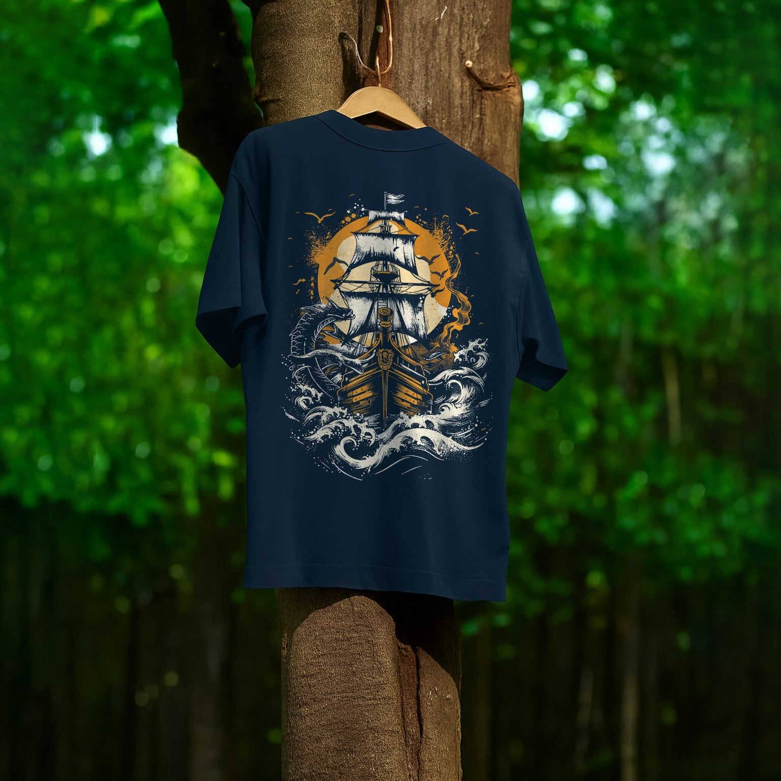 Vintage Pirate Ship Streetwear Tee | Knite Wolf