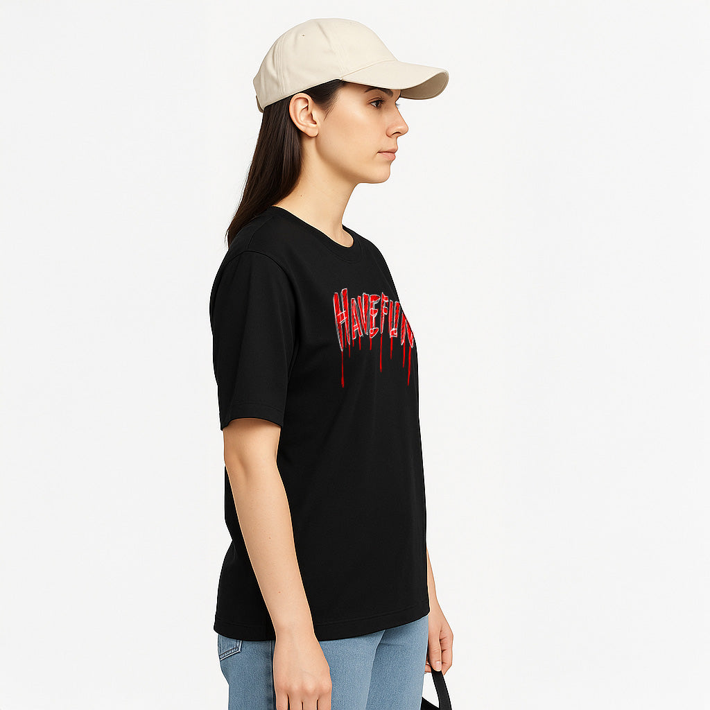 Knite Wolf women Oversize T-shirt Black HAVE FUN print