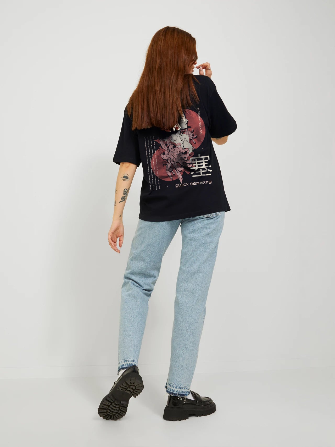 Knite Wolf women Oversize T-shirt Black Abstract Print