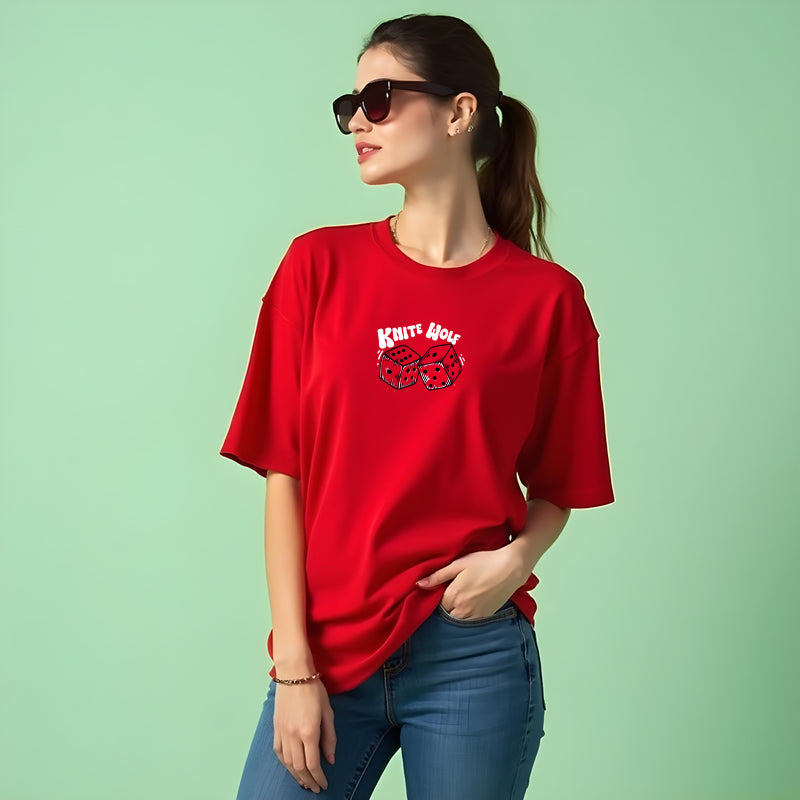 Lucky Dice Women Oversized T-shirt | Knite Wolf