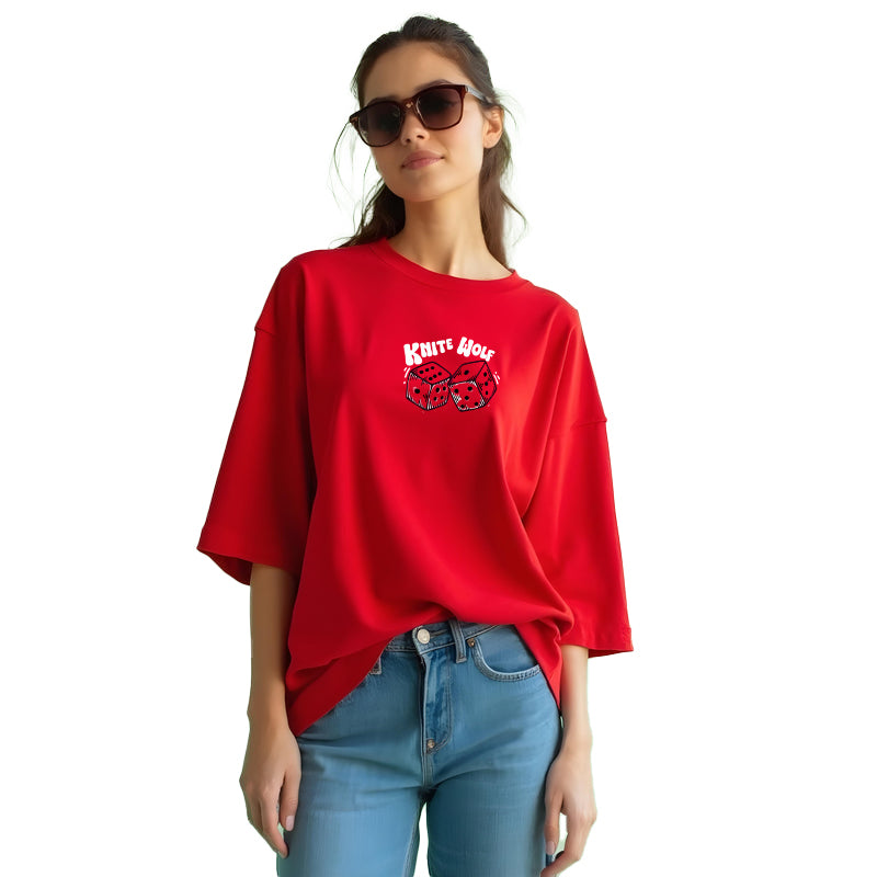 Lucky Dice Women Oversized T-shirt | Knite Wolf