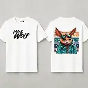 Knite Wolf Men's White Dry-Fit Polyester Printed T-Shirt | Front & Back Graphic | Activewear for Gym, Sports & Casual Use