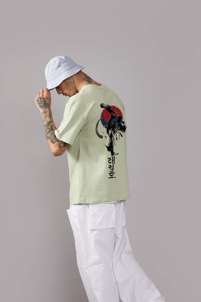 Knite wolf Mens overize premium t-shirt Ninja warrior print 180 gsm  Pista