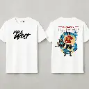 Knite Wolf Men's White Dry-Fit Polyester Printed T-Shirt | Front & Back Graphic | Activewear for Gym, Sports & Casual Use