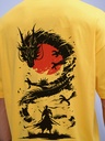 Knite wolf Mens overize premium t-shirt Dragon print 180 gsm  Yellow