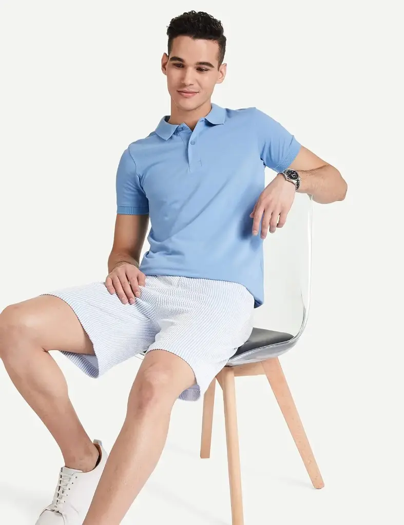 Knite Wolf Men’s Solid Polo T-Shirt Skyblue