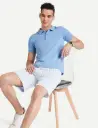 Knite Wolf Men’s Solid Polo T-Shirt Skyblue
