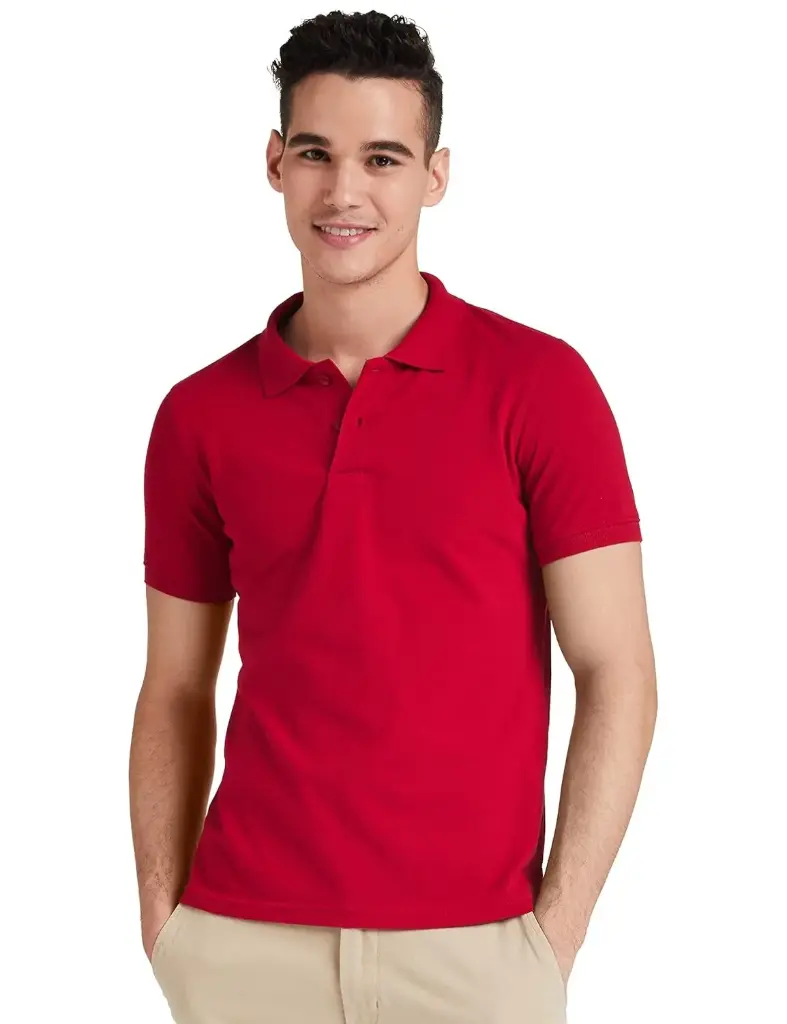 Knite Wolf Men’s Solid Polo T-Shirt Red