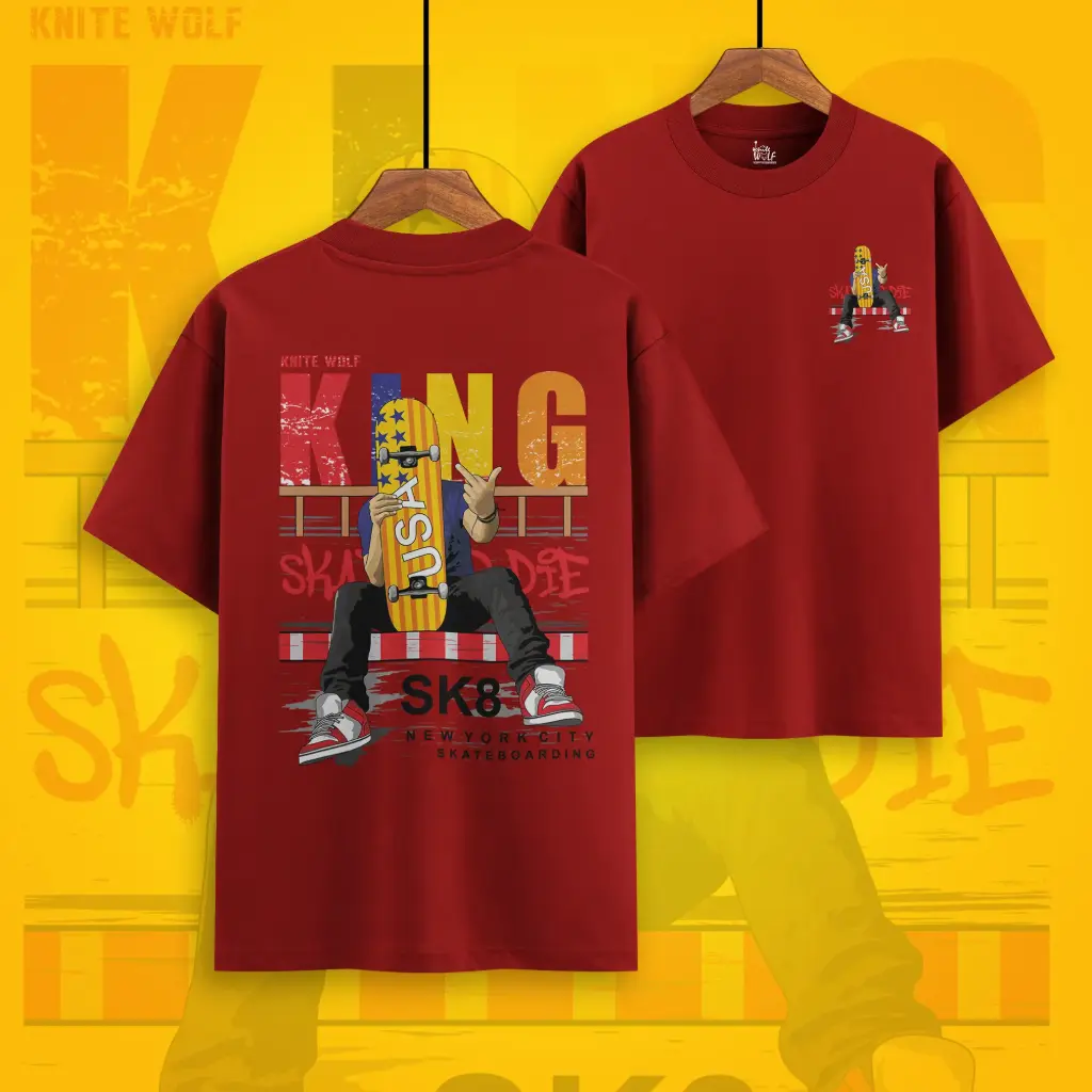 Knite Wolf® Skate or Die Oversized T-Shirt 