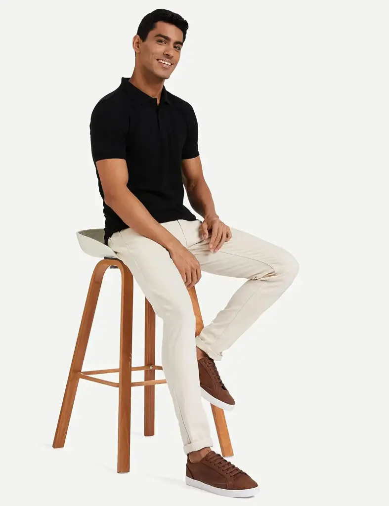 Knite Wolf Men’s Solid Polo T-Shirt Black