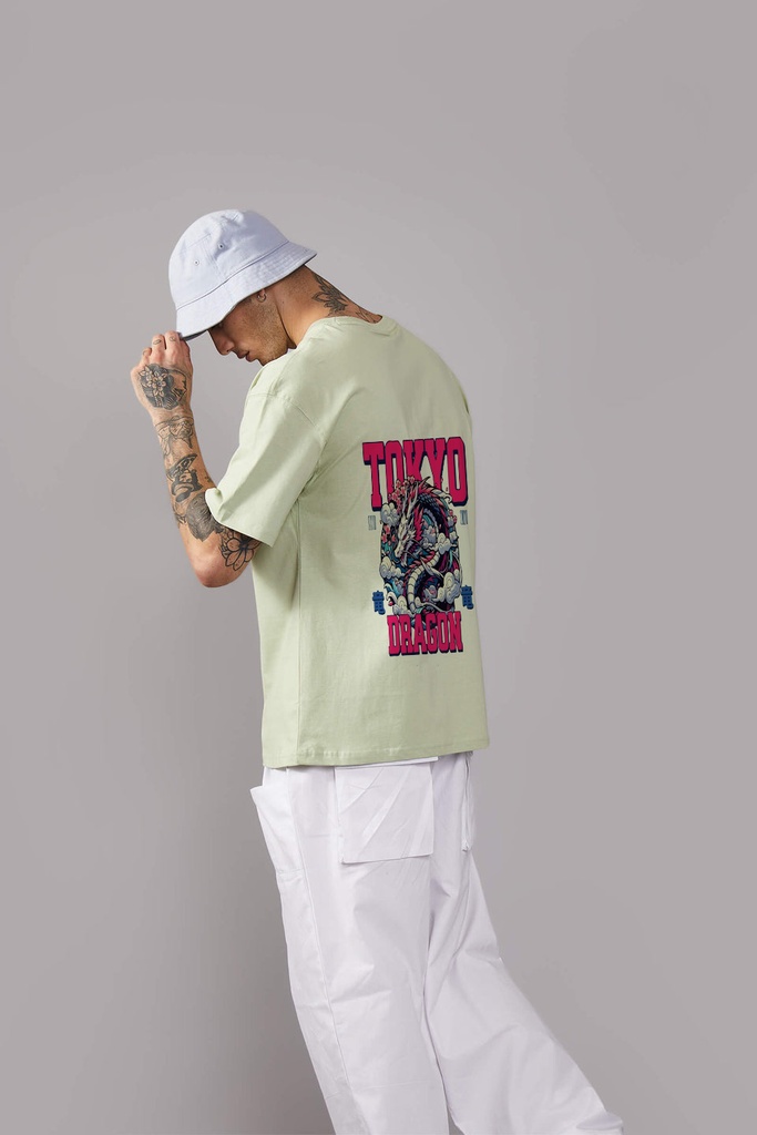 Knite wolf Mens overize premium t-shirt Tokya street print 180 gsm  Pista