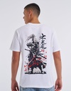 Knite wolf Mens overize premium t-shirt Samurai warrior print 180 gsm  White